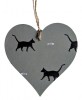 10cm Hanging Heart in Sophie Allport Black Cat