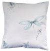 16'' White Blue Dragonfly Cushion Cover