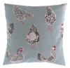 Duckegg Blue Chickens and Cockerels Cushion Cover 14'' 16'' 18'' 20'' 22'' 24'' 26''
