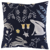 Navy Blue Grey and Yellow Rabbits Cushion Cover 16''