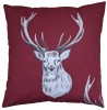 Red Stag/Deer and Tartan Cushion Cover 16'' x 16''