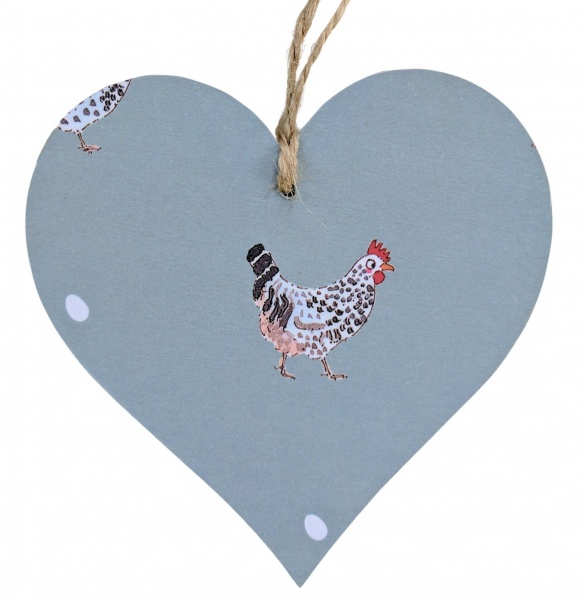 10cm Hanging Heart in Sophie Allport Chicken and Egg