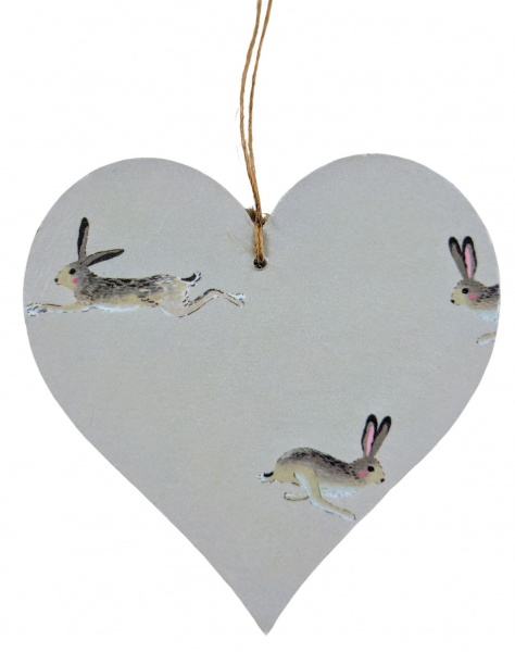 10cm Hanging Heart in Sophie Allport Hares