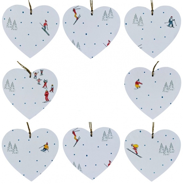 10cm Hanging Heart in Sophie Allport Skiing