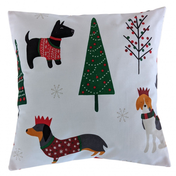 16'' Christmas Dogs Cushion Cover