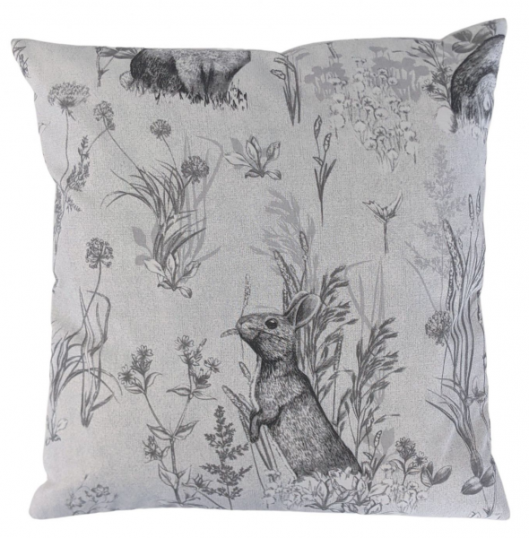 16'' Grey Rabbit Cushion Cover