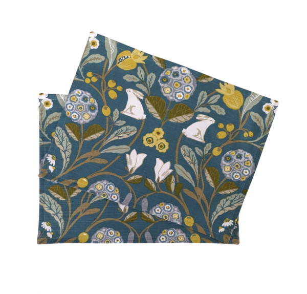 Teal and Yellow Rabbit Place Mats