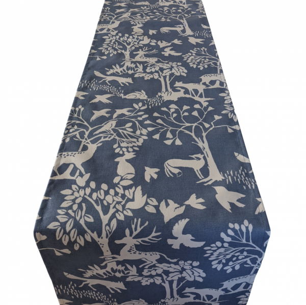 Blue Woodland Animals Table Runner 100-250cm