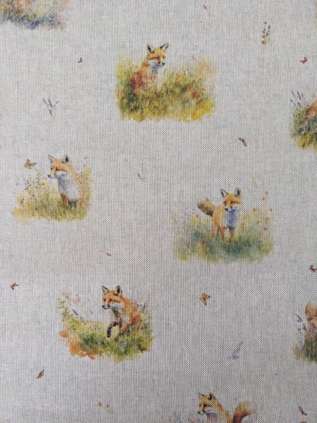 Foxes At Play Spring Linen Look Tea Towel