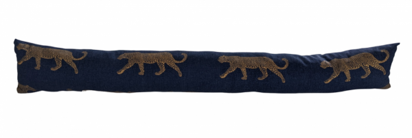 Navy Blue and Gold Leopard Draught Excluder