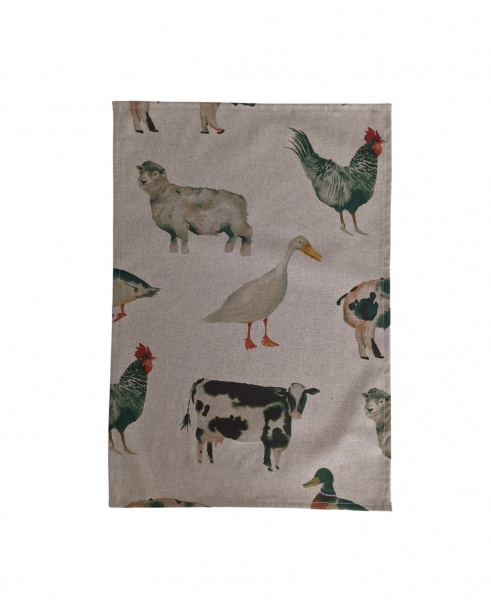 Animals On The Farm Tea Towel