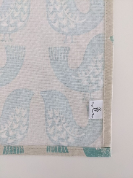 Aqua Blue Scandi Birds Tea Towel