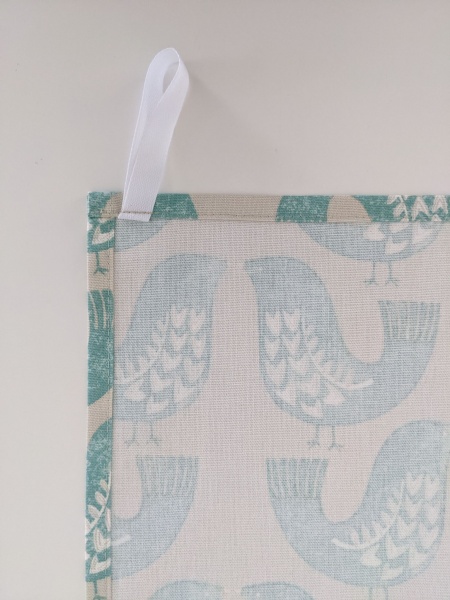 Aqua Blue Scandi Birds Tea Towel