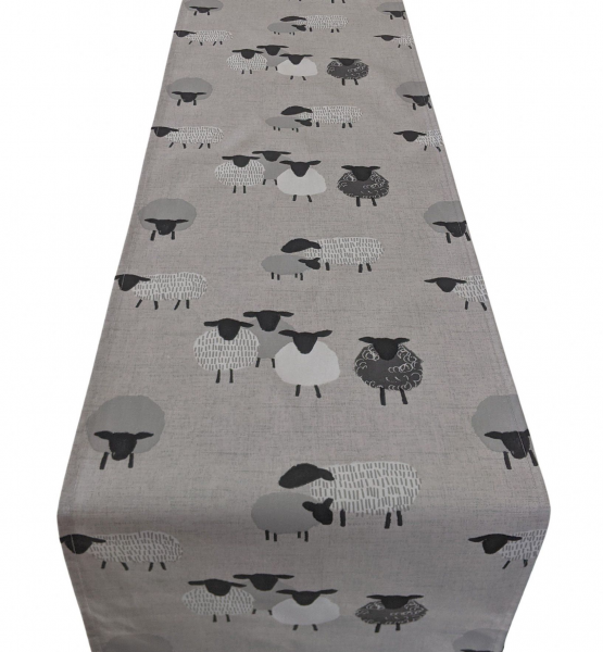 Bah Sheep Grey Table Runner 100-250cm