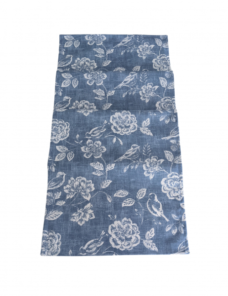 Bird Garden Denim Blue Table Runner 100-250cm