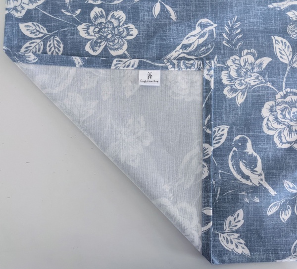 Bird Garden Denim Blue Table Runner 100-250cm