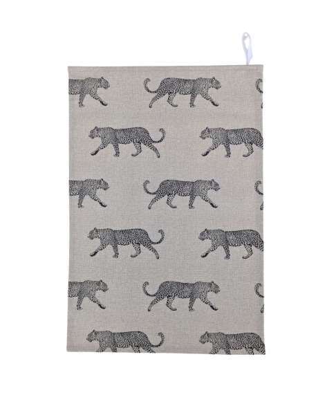 Black Oatmeal Leopard Tea Towel