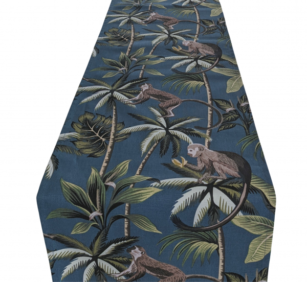 Blue Jungle Monkey Table Runner 100-250cm