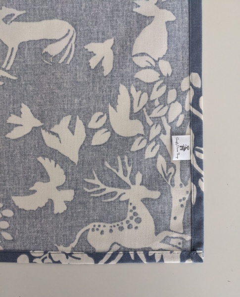 Blue Woodland Animals Tea Towel