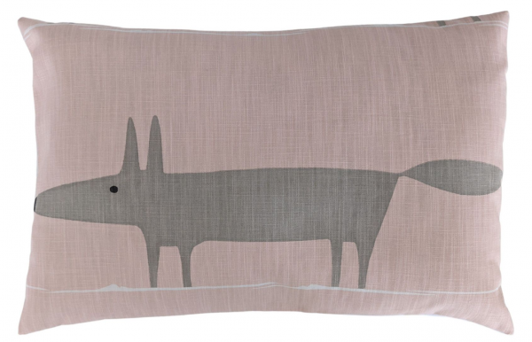 Bolster Cushion Cover in Scion Blush Pink Grey Mr Fox 12'' x 24''