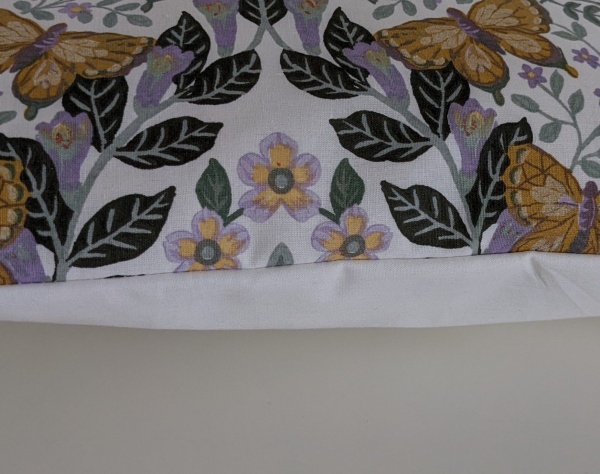 Botanical Butterfly Green and Lilac Cushion 16''