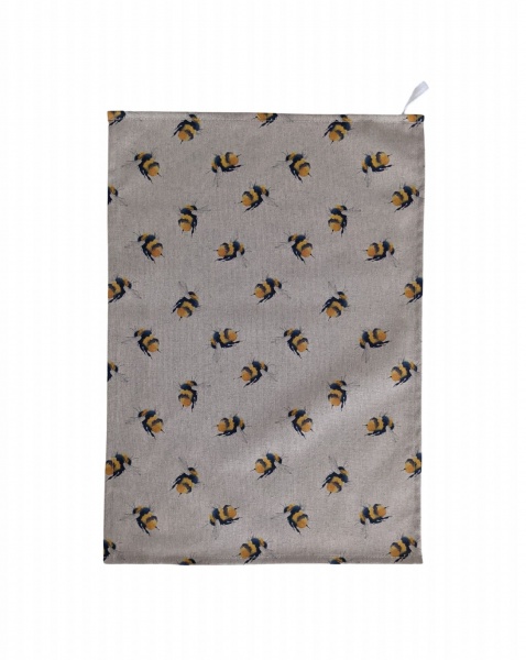 Bumble Bee Linen Look Tea Towel