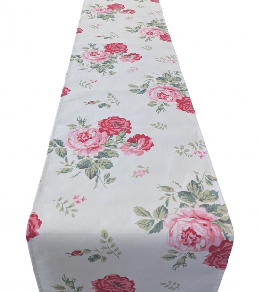 Cath Kidston Antique Rose Pink/White Table Runner 100-250cm