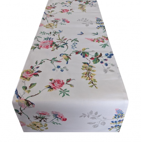 Cath Kidston Cream Pink Birds and Roses Table Runner 100-250cm