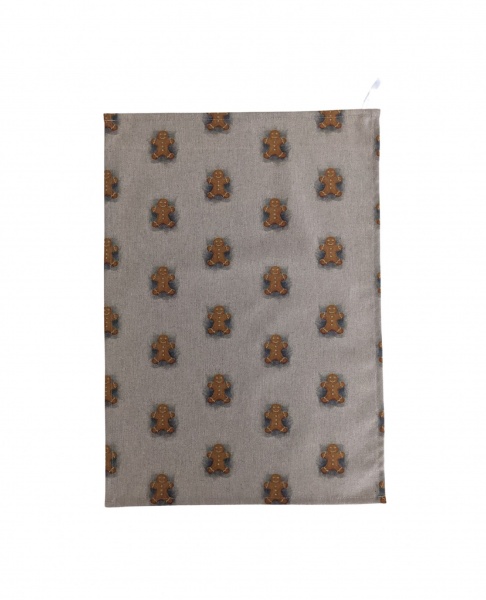 Christmas Gingerbread Linen Look Tea Towel