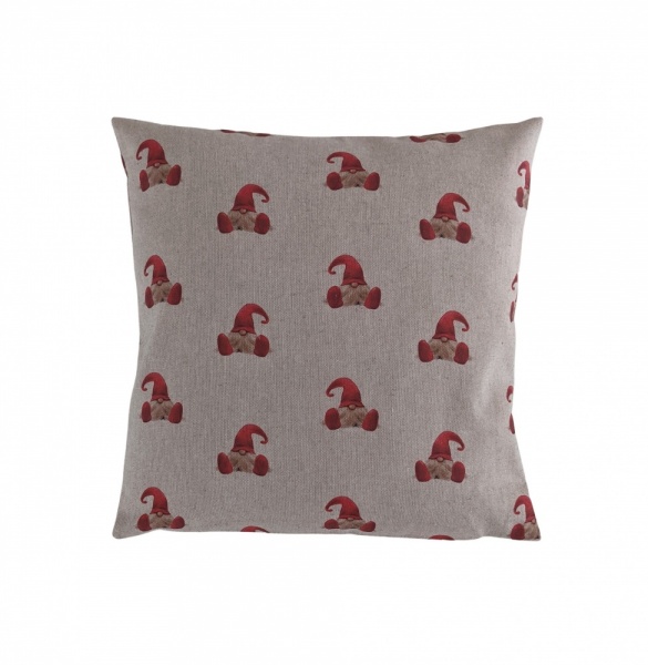 Christmas Red Elf Gonk Gnome Linen Look Cushion Cover 14'' 16'' 18'' 20'' 22'' 24'' 26''
