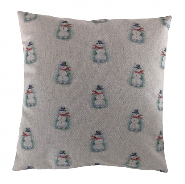 Christmas Snowman Linen Look Cushion Cover 14'' 16'' 18'' 20'' 22'' 24'' 26''