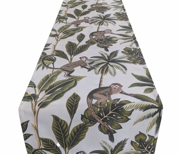 Cream Jungle Monkey Table Runner 100-250cm