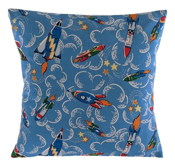 Cushion Cover in Cath Kidston Kids Blue Space Rockets 16''
