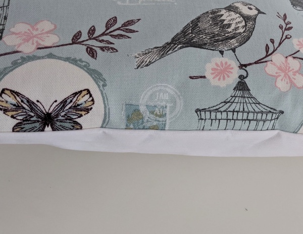 Cushion Cover in Clarke and Clarke Blue Melodie Musical Birds 14'' 16'' 18'' 20'' 22'' 24'' 26''