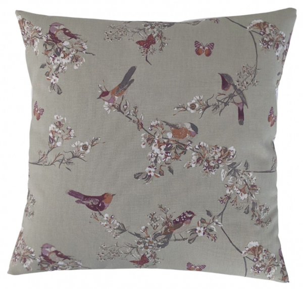 Cushion Cover in Clarke and Clarke Sage Green Beautiful Birds 14'' 16'' 18'' 20'' 22'' 24'' 26''