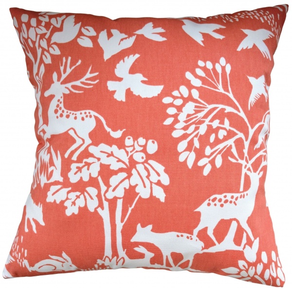 Cushion Cover in Clarke and Clarke Vilda Woodland Cinnamon Orange 14'' 16'' 18'' 20'' 22'' 24'' 26''