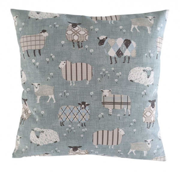 Cushion Cover in iLiv Baa Baa Sheep Blue 14'' 16'' 18'' 20'' 22'' 24'' 26''