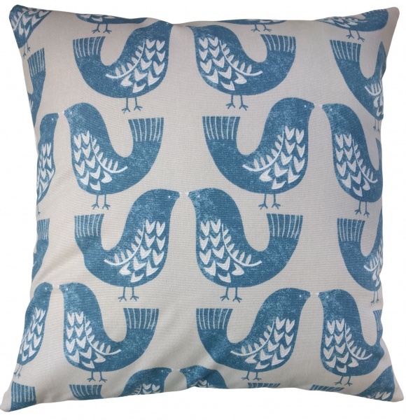 Cushion Cover in iLiv Scandi Birds Blue 14'' 16'' 18'' 20'' 22'' 24'' 26''