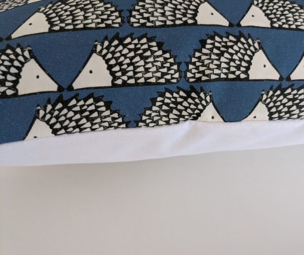 Cushion Cover in Scion Little Spike the Hedgehog Denim Blue 16''