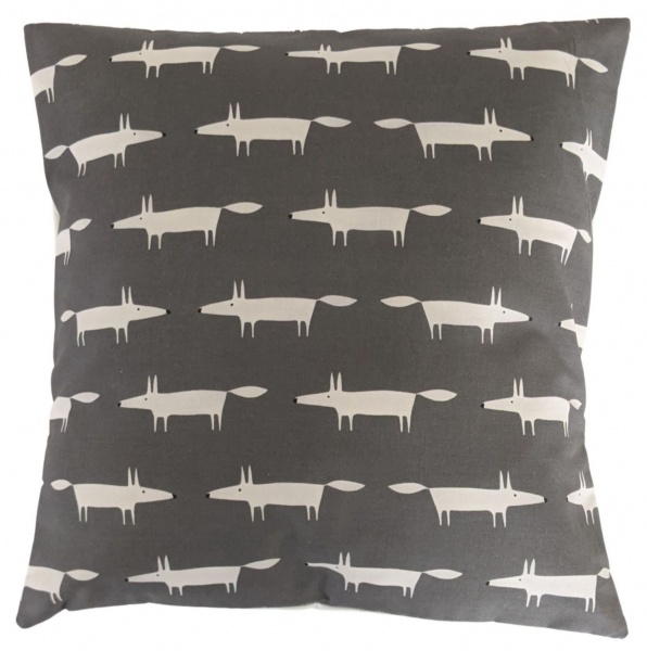 Cushion Cover in Scion Mini Mr Fox Charcoal Grey 16''