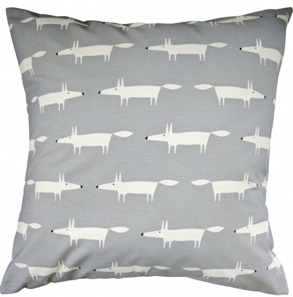 Cushion Cover in Scion Mini Mr Fox Silver Grey 16''