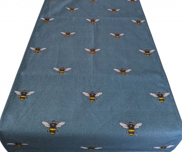 Denim Blue Bumble Bees Table Runner 100-250cm