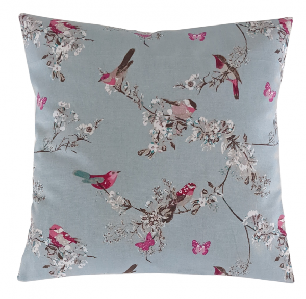 Duckegg Blue Beautiful Birds Cushion Cover 14'' 16'' 18'' 20'' 22'' 24'' 26''