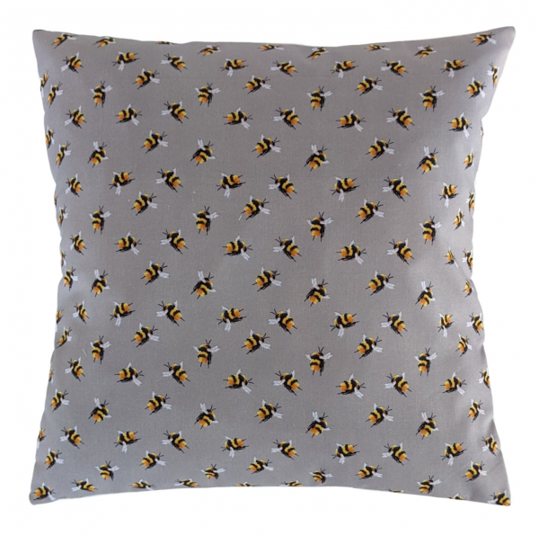 Grey Bumble Bee Cushion Cover 14'' 16'' 18'' 20'' 22'' 24'' 26''