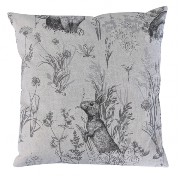 Grey Rabbit Cushion Cover 16''