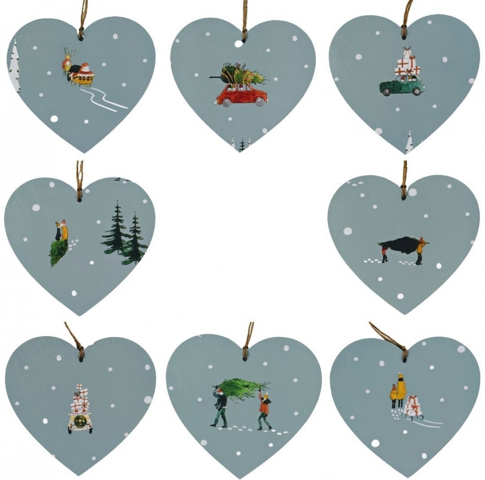 10cm Hanging Heart Decoration in Sophie Allport Home For Christmas
