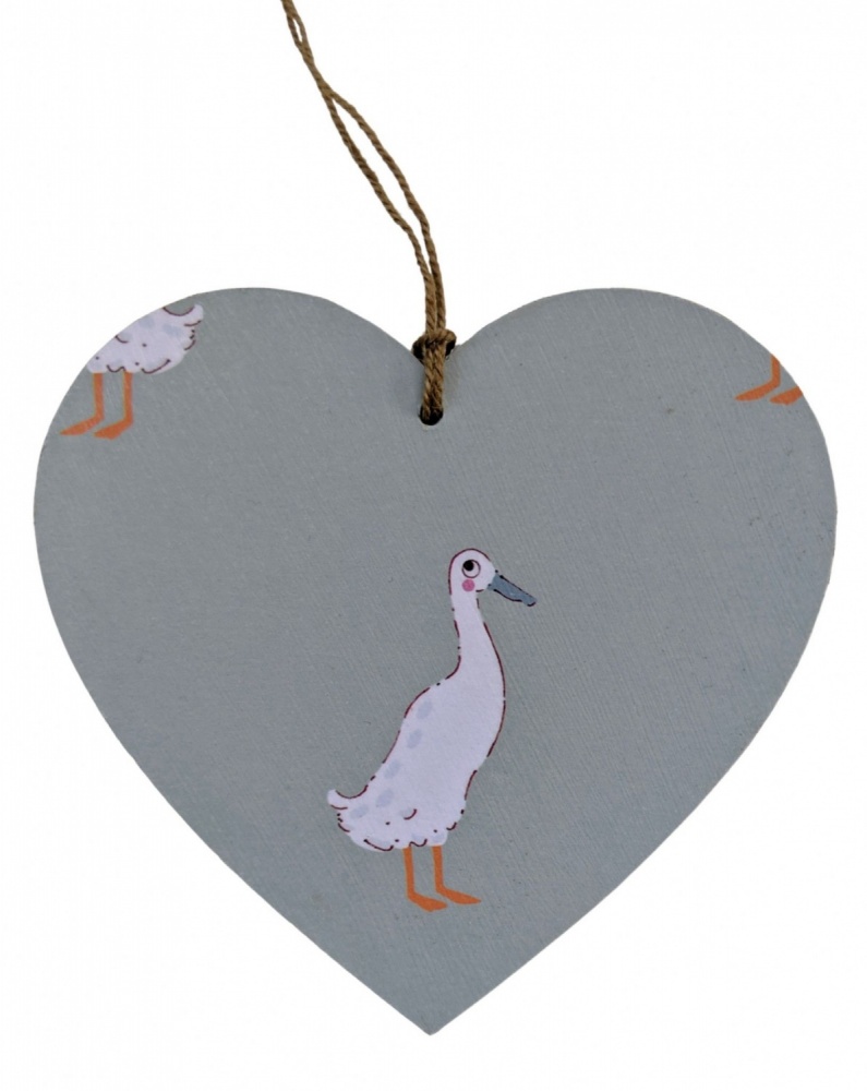 10cm Hanging Heart in Sophie Allport Runner Duck