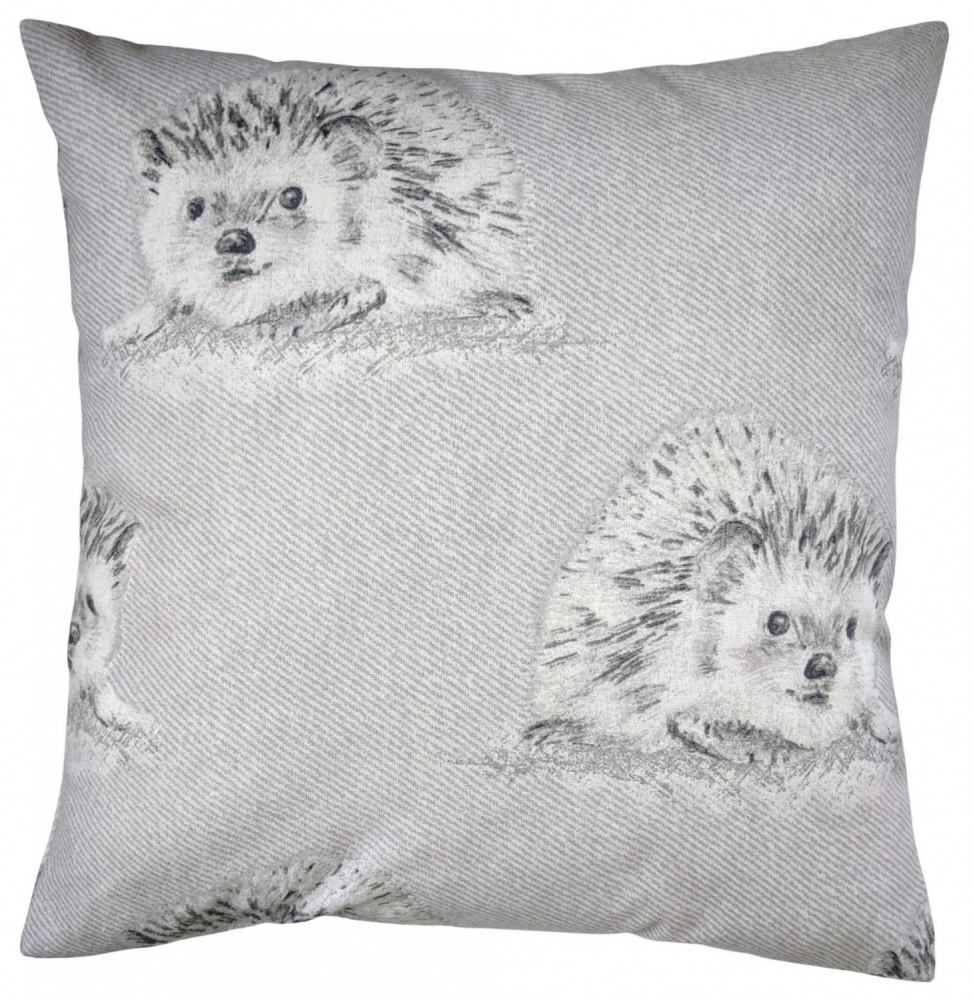 16'' Brushed Cotton Grey Hedgehog Cushion Cover