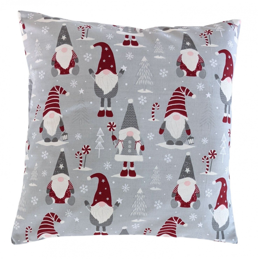 16'' Christmas Grey Red White Gonk Gnome Cushion Cover