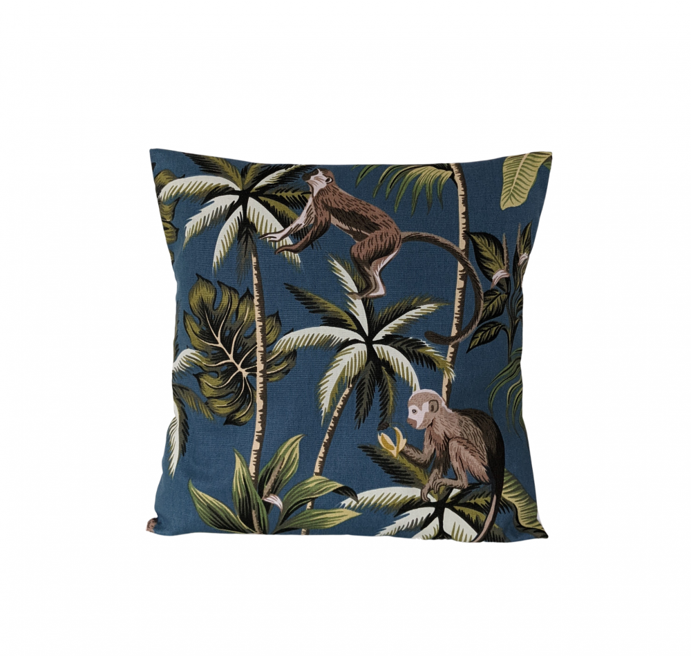 Blue Monkey Jungle Cushion Cover 14'' 16'' 18'' 20'' 22'' 24'' 26''